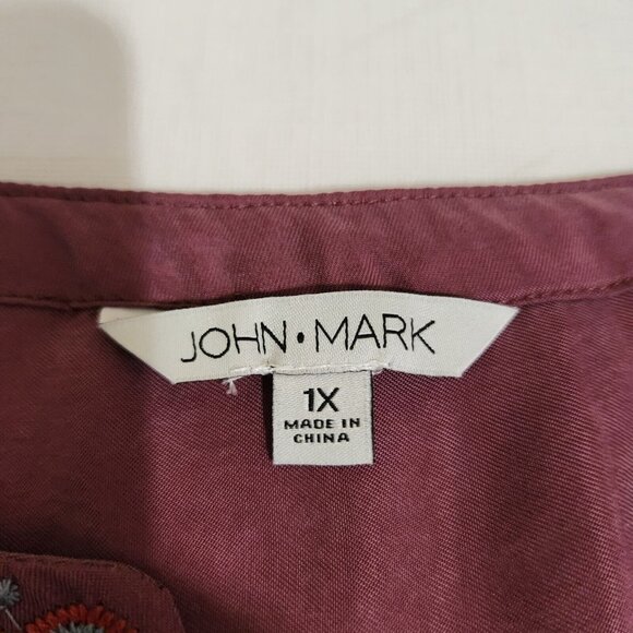 John Mark Women's Top Tunic Size 1X Embroidered Boho Mixed (39) - Picture 11 of 14